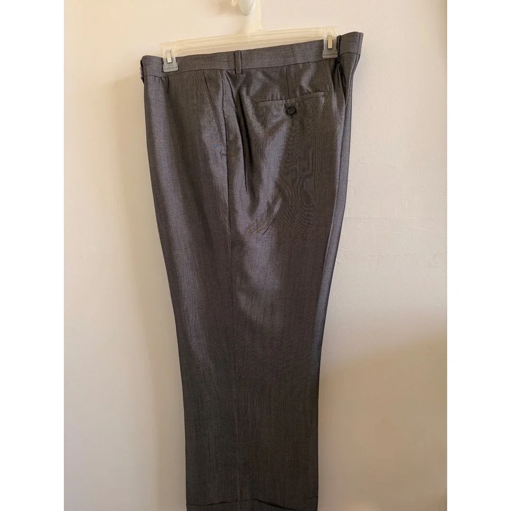 Gulliano Couture Mens 3 Piece Suit 50R Charcoal Grey Sharkskin Blazer Vest Pants
